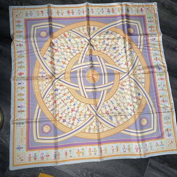 Hermès Blue Donner La Main Scarf - Picture 7 of 10